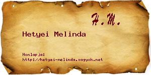 Hetyei Melinda névjegykártya